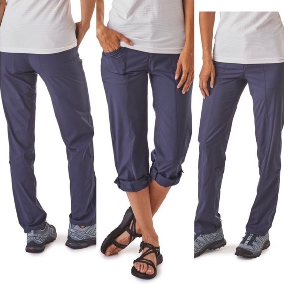 Patagonia Stone Navy Blue High Spy Lightweight Casual Active Pants Sz Women's 4 - Picture 1 of 13